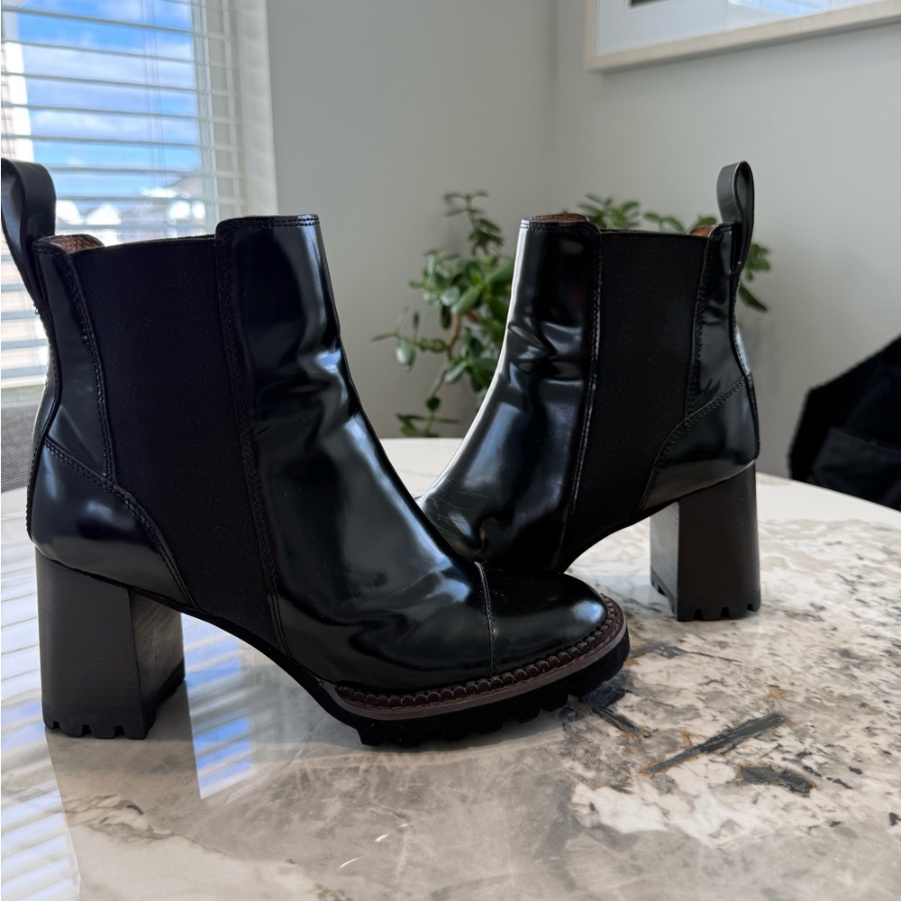 See By Chloe Glossy Black Heeled Boots SO BEAUTIFUL 🤩